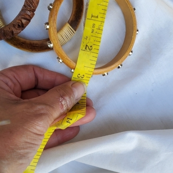 Vintage Wood bangle trio - Picture 7 of 9